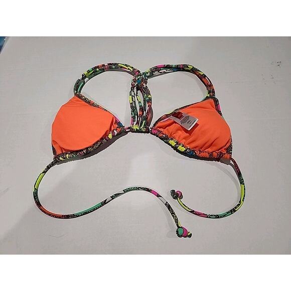 GOSSIP Bikini Top Printed Multicolor Abstract Size Medium Tie Straps - Picture 2 of 7